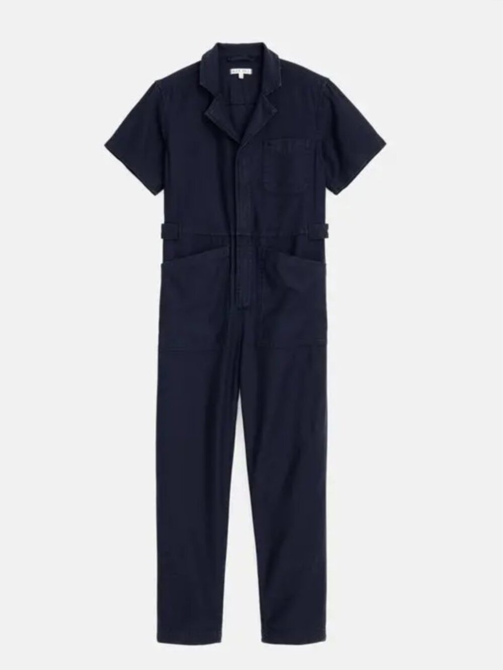 ALEX MILL short sleeve standard zip jumpsuit in washed twill in navy blue Small